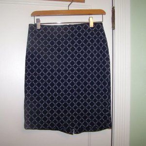Talbots Petites Mini Skirt 2P Black Geo Print